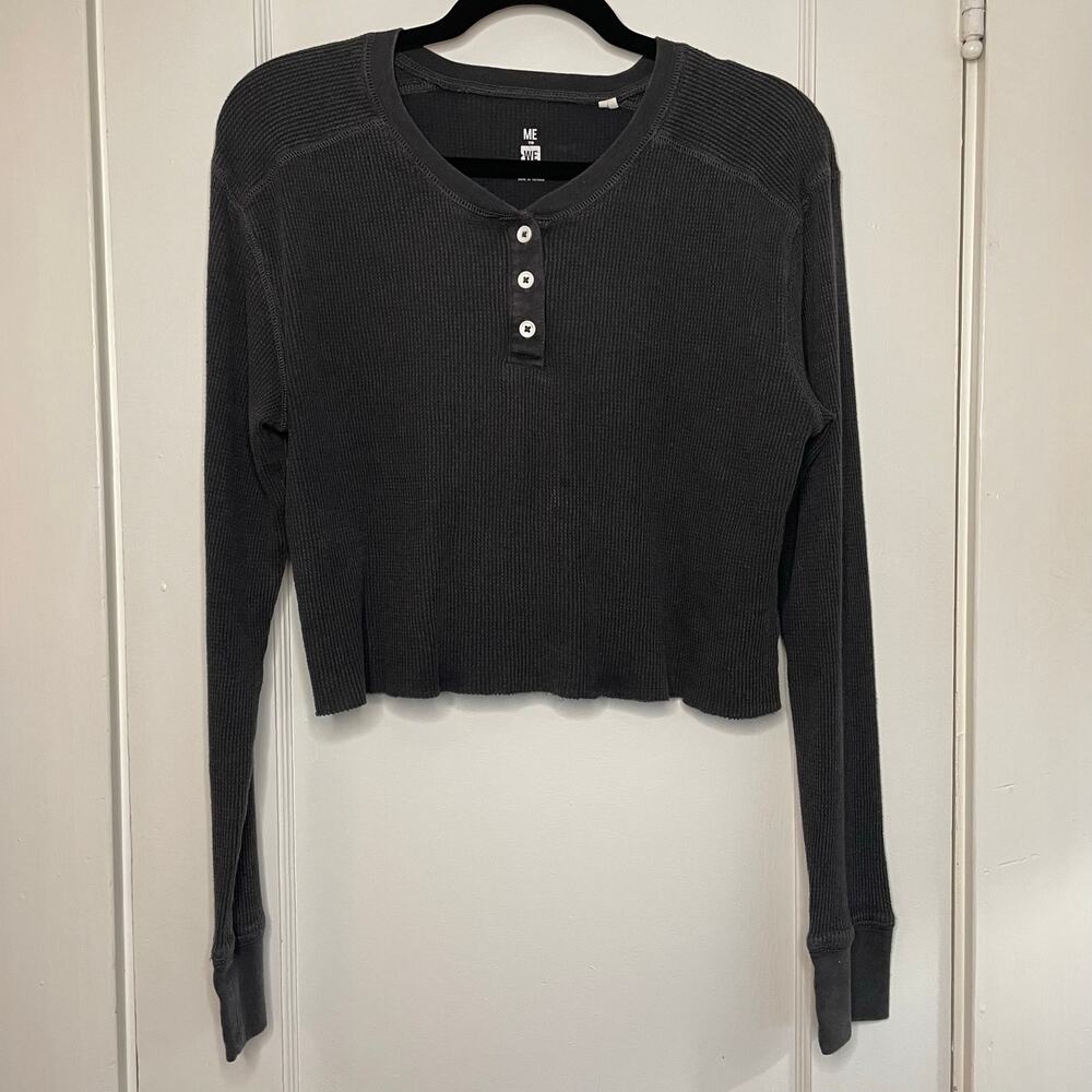 PacSun Waffle Material Top Cropped Fit Size M